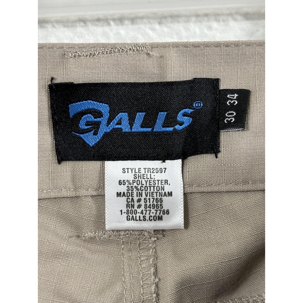 Galls Tac Force Tactical Pants Mens 30x34 Khaki Ripstop Cargo D-Ring‎ Workwear - Picture 5 of 6